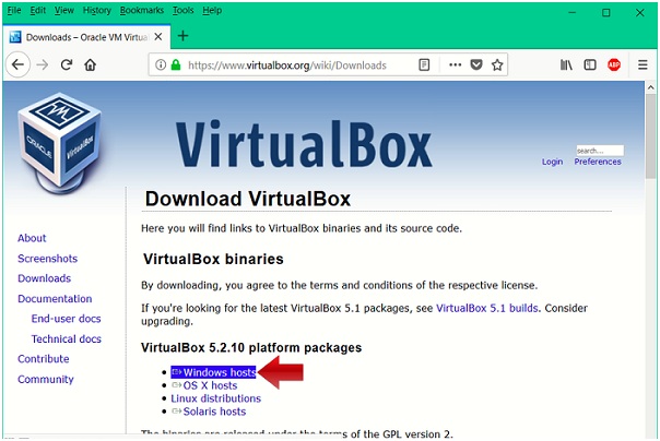 Download Virtualbox Page