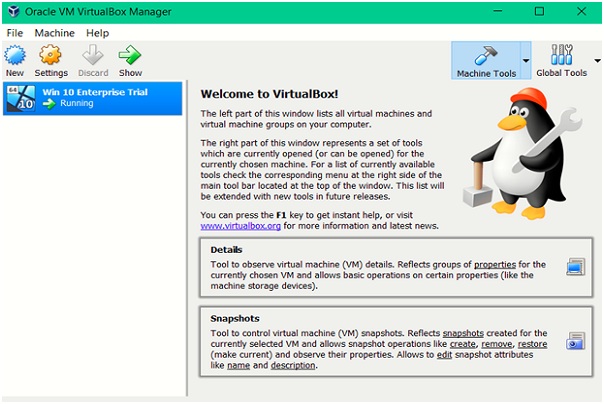 Oracle VM Virtualbox Manager