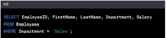 A sql query