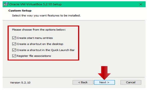 Virtualbox Custom Setup