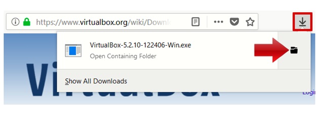 Virtualbox Download folder
